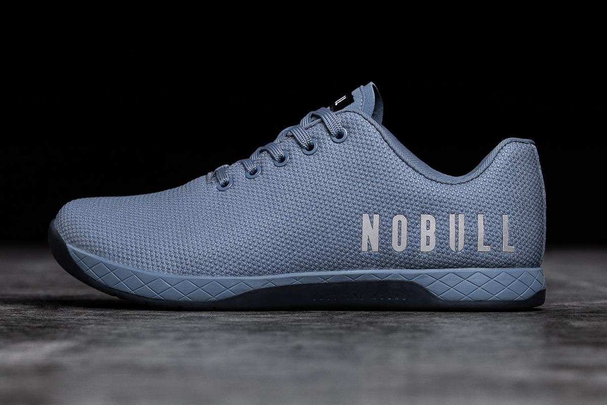 Nobull Superfabric Men\'s Trainers Grey Blue | Australia (NF8945)